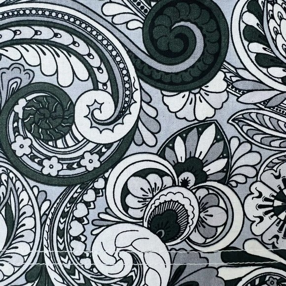 Sweet Spot Skirt Reversible Wrap Mini Adjustable Paisley Floral Black White Gray - Picture 4 of 12